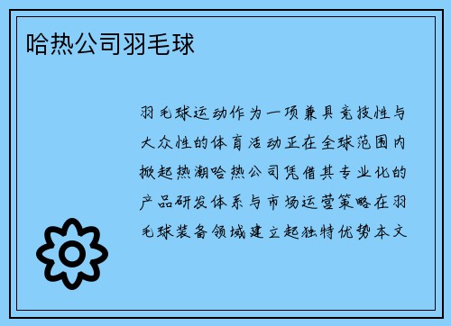 哈热公司羽毛球